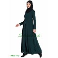 Long Cardigan Abaya- Bottle Green Long Cardigan Abaya- Bottle Green